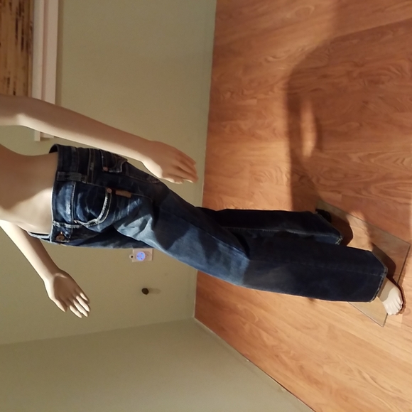 Silver Pioneer Style Dark Blue Bootcut Lightly Distressed Jeans Size 30 - Picture 3 of 9